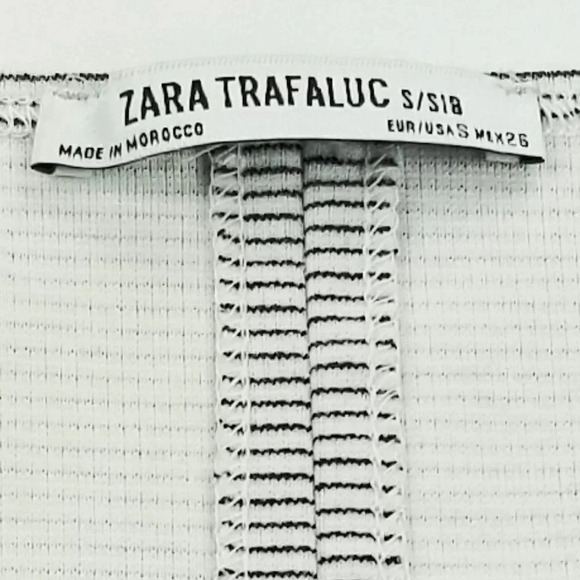 Zara Trafaluc Size Small Black White Stripe Pull On Knee High Women's Tank Dress - Picture 6 of 8